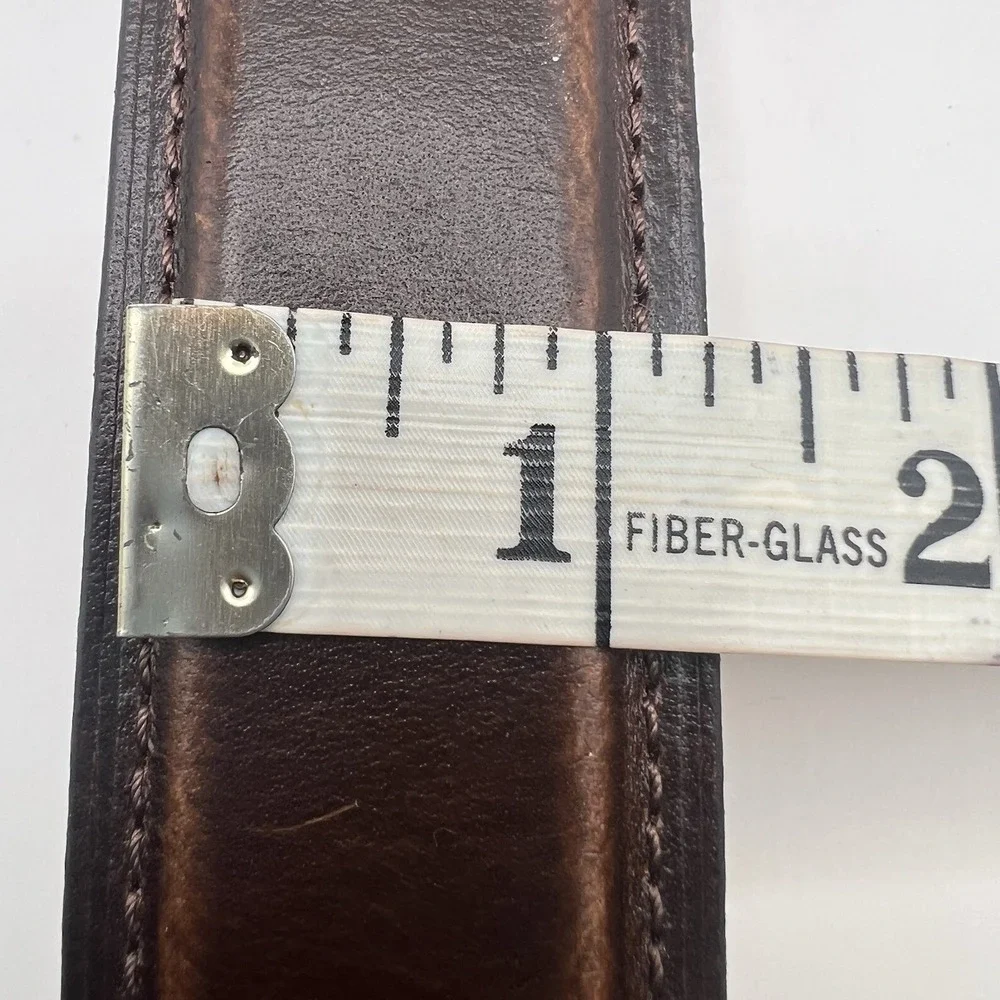 Columbia Genuine‎ Leather Belt XL/42-44 Brown Stitch Detail Classic